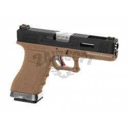 Replica Glock 17 Custom Tan / Black Slide GBB WE